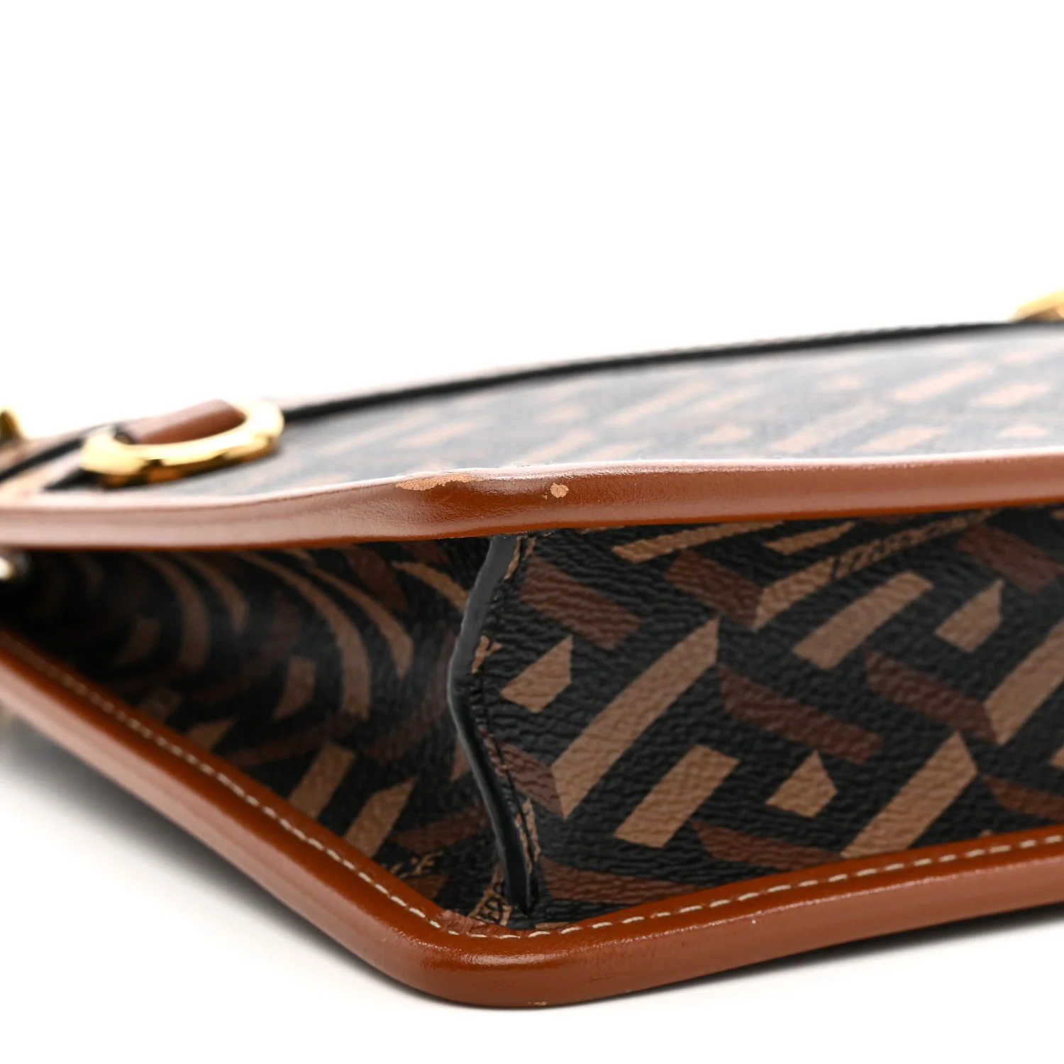 Coated Canvas Medium La Greca Signature Pouch Black Caramel - Image 8
