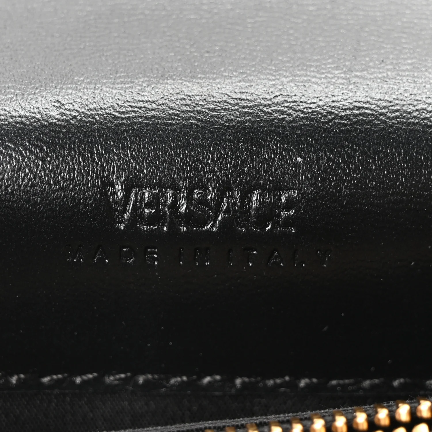 Crocodile Embossed Calfskin Greca Goddess Wallet On Chain Black - Image 6