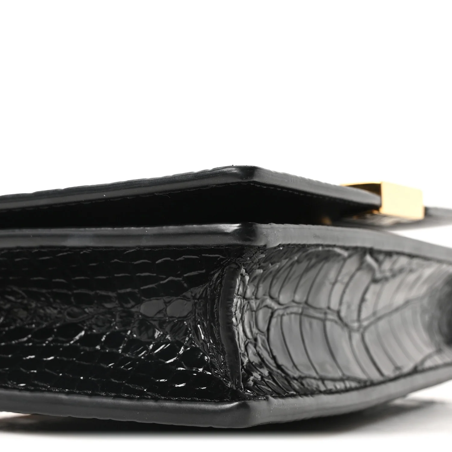 Crocodile Embossed Calfskin Greca Goddess Wallet On Chain Black - Image 8