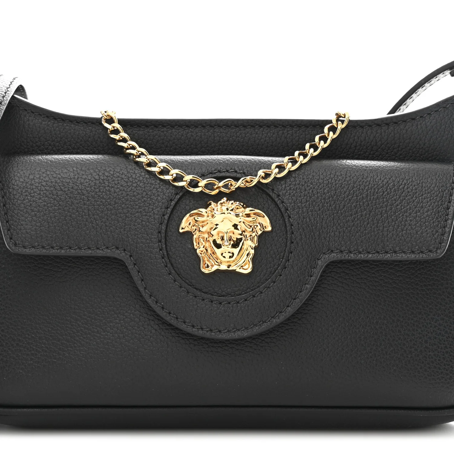 Grained Calfskin La Medusa Mini Bag Black - Image 8