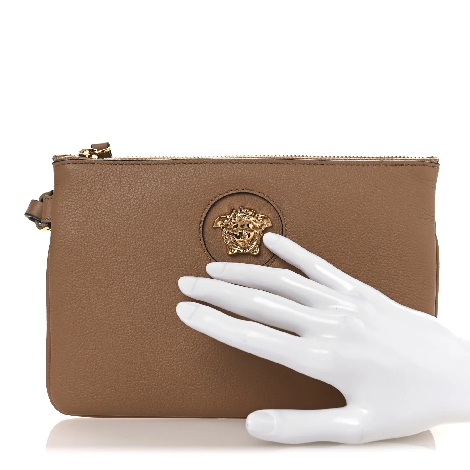 Grained Calfskin La Medusa Pouch Caramel - Image 2