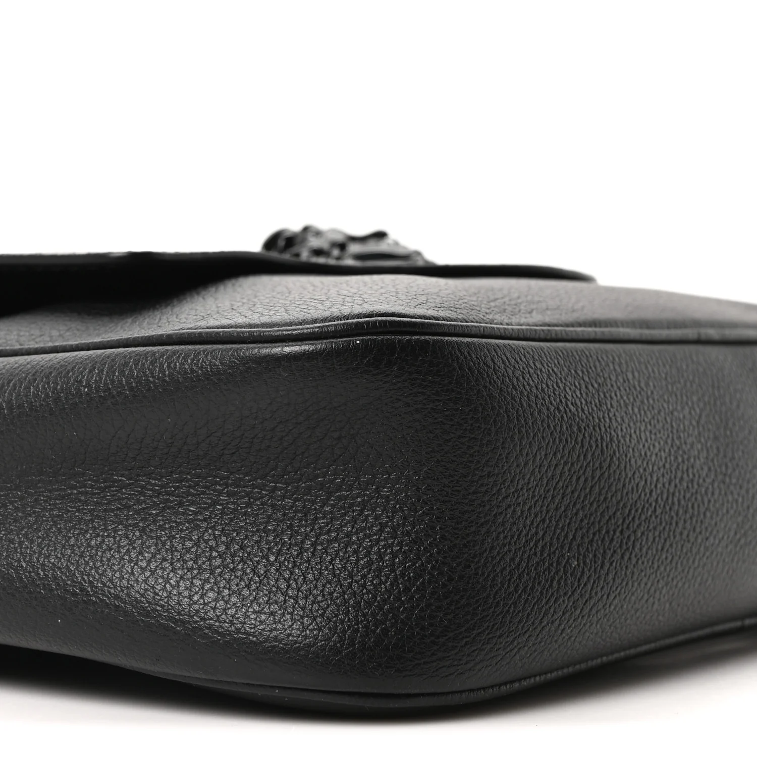 Grained Calfskin Medusa Camera Bag Black - Image 9