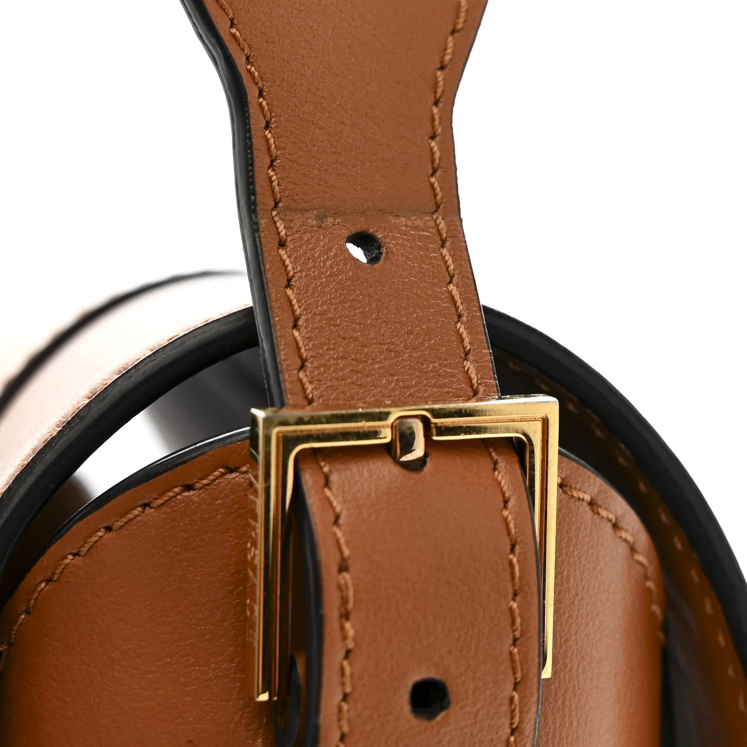 Grained Calfskin Virtus Shoulder Bag Brown - Image 12