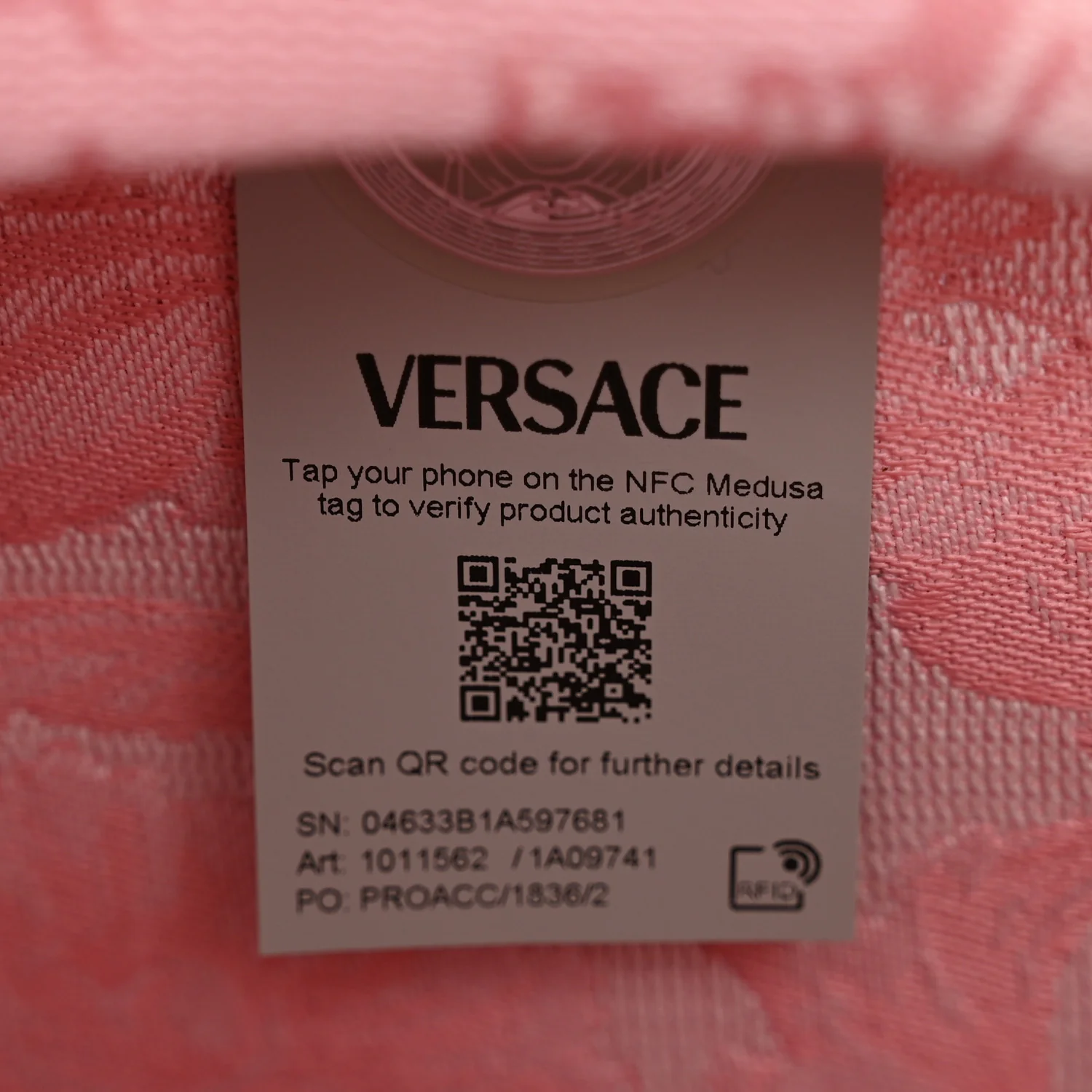 Jacquard Barocco Print Medium Athena Tote Pink - Image 7