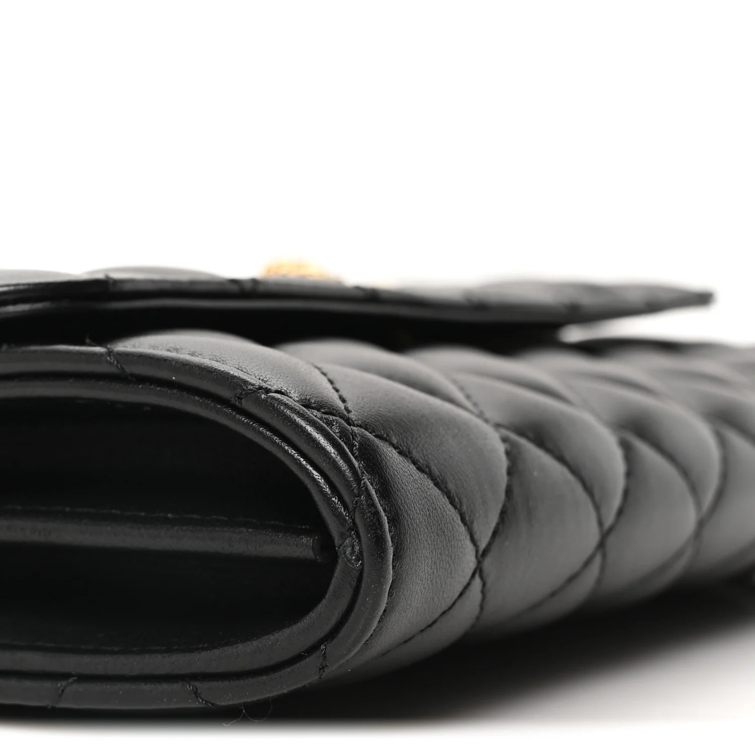 Lambskin Quilted Medusa Wallet On Chain Crossbody Black - Image 9