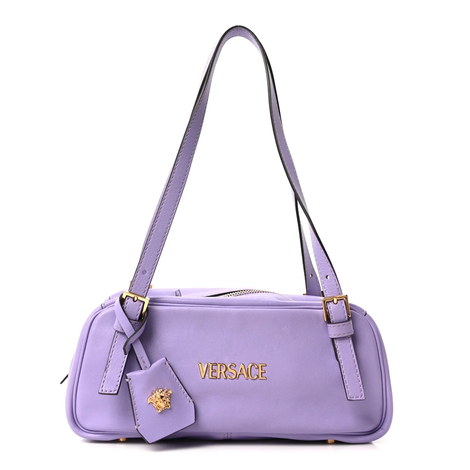 Lambskin Tag Bowling Bag Lilac