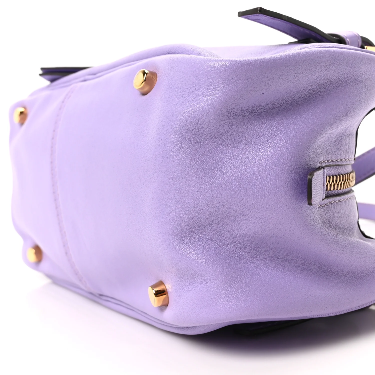 Lambskin Tag Bowling Bag Lilac - Image 10