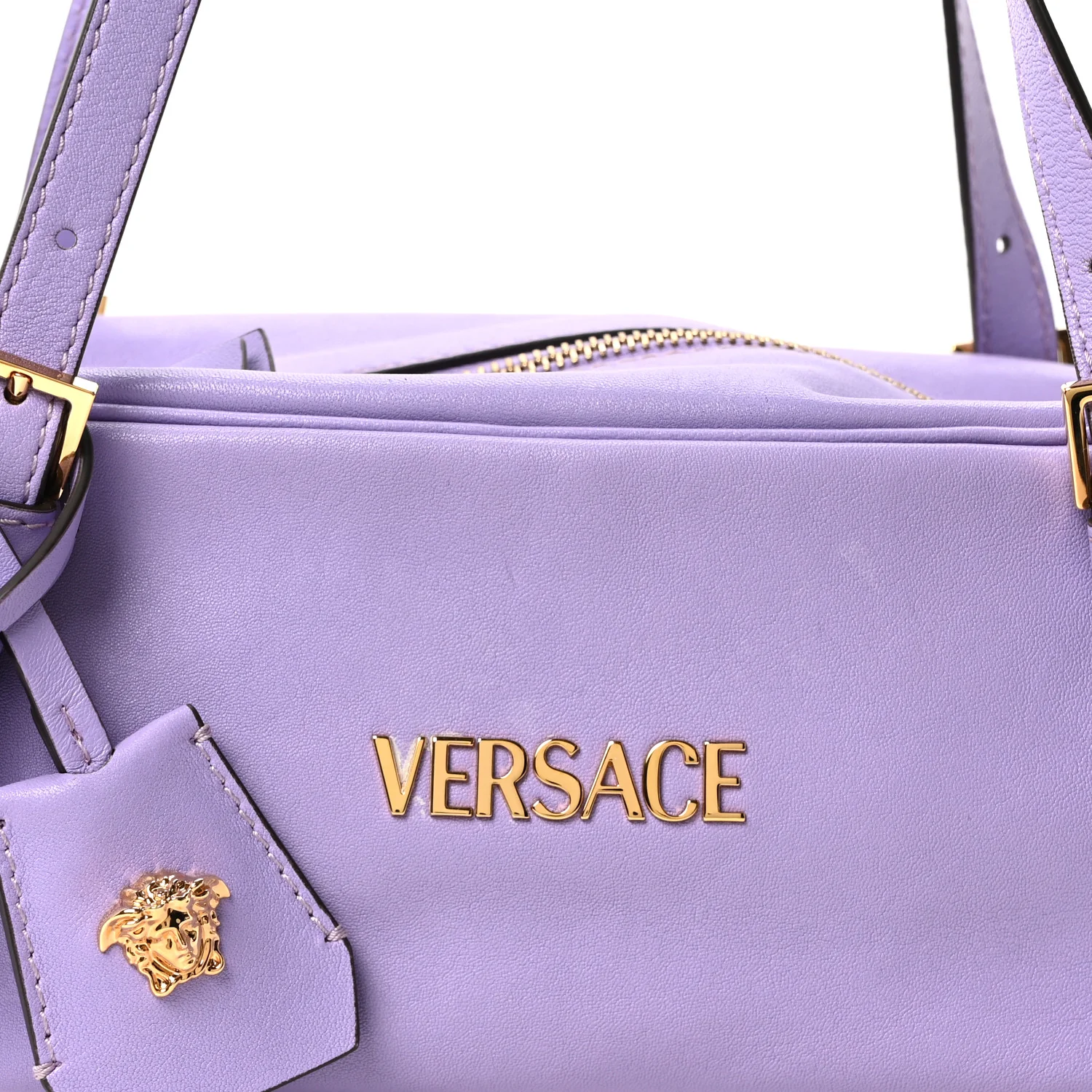 Lambskin Tag Bowling Bag Lilac - Image 8