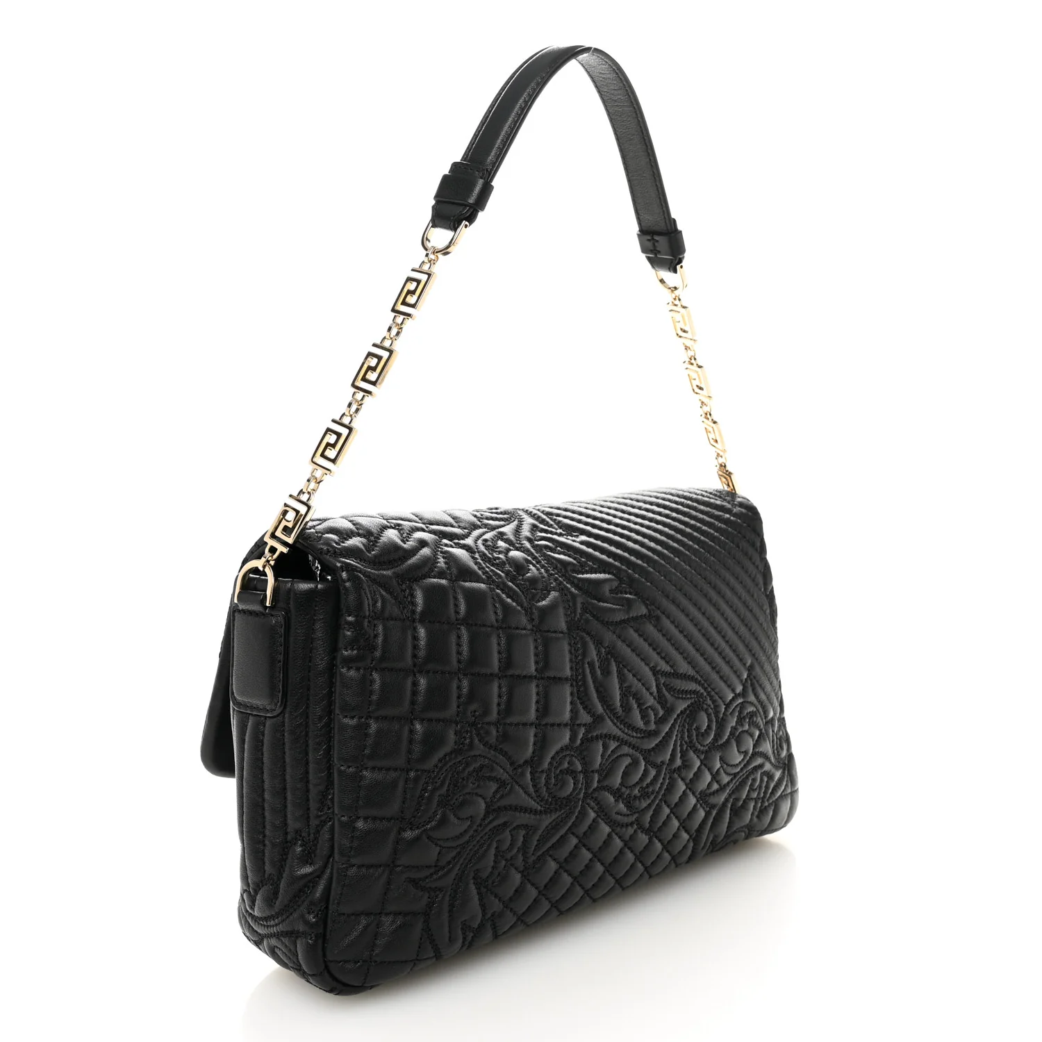 Nappa Barocco Quilted Calliope Vanitas Shoulder Bag Black - Image 3