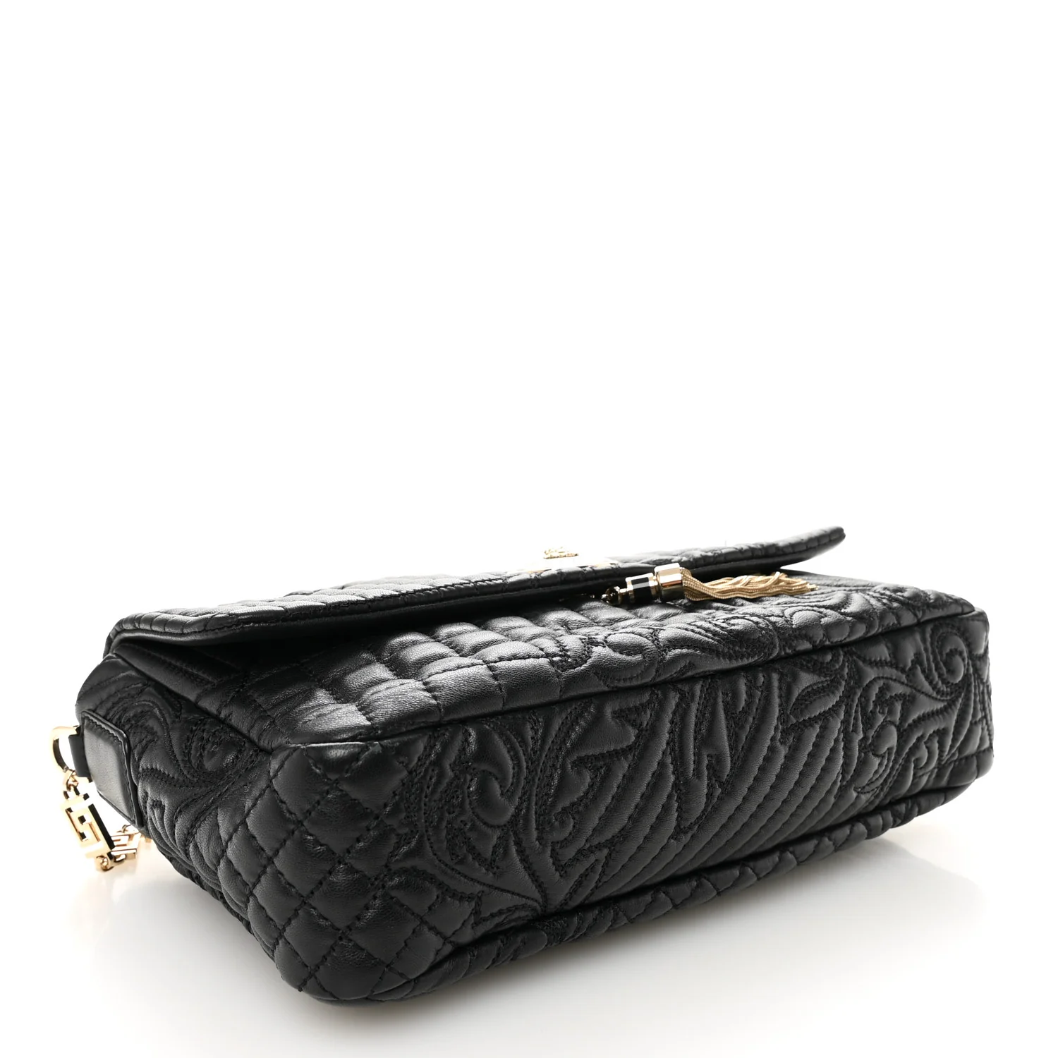 Nappa Barocco Quilted Calliope Vanitas Shoulder Bag Black - Image 4
