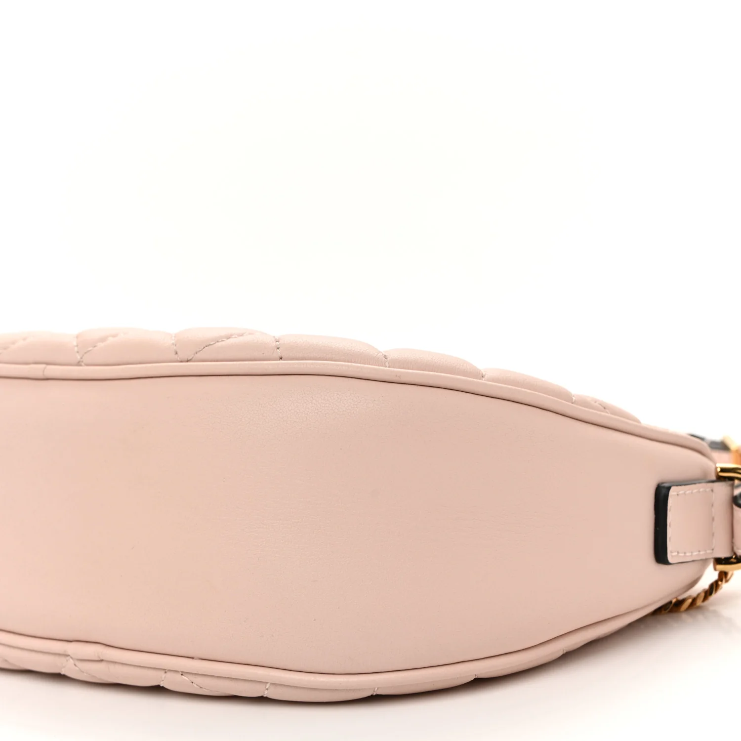 Nappa Quilted Half Moon Chain Crossbody Pink - Image 10