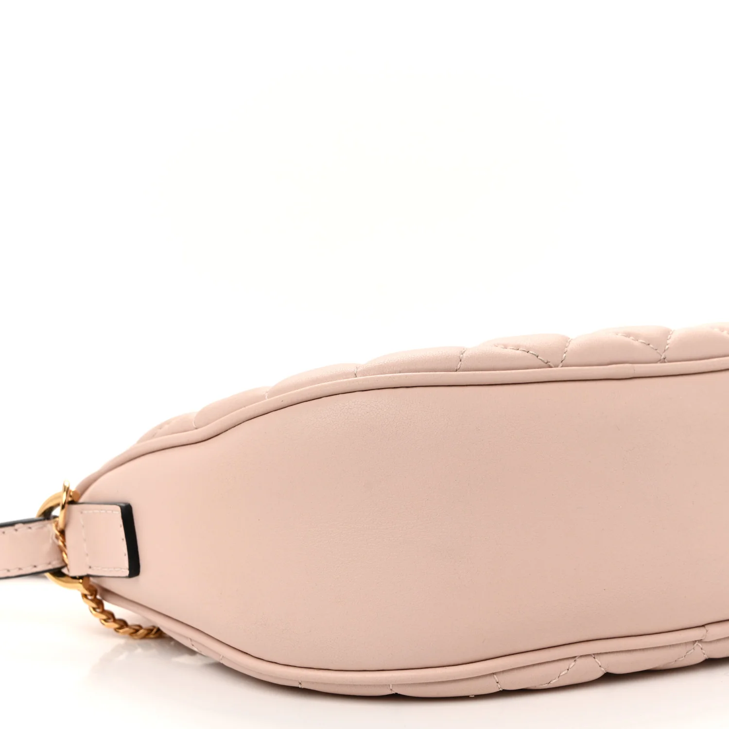 Nappa Quilted Half Moon Chain Crossbody Pink - Image 9