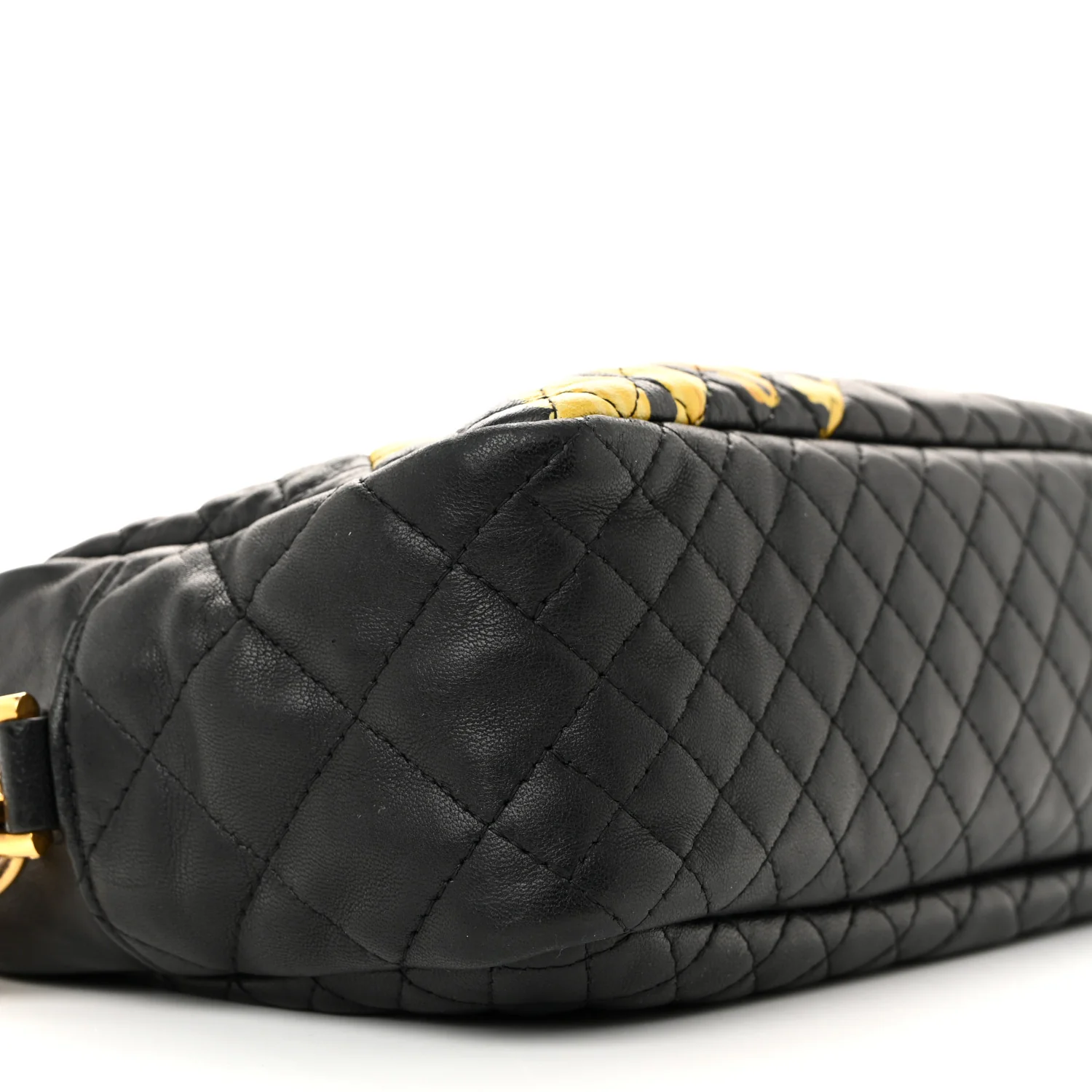 Nappa Quilted Icon Printed Small Camera Bag Black - Image 10
