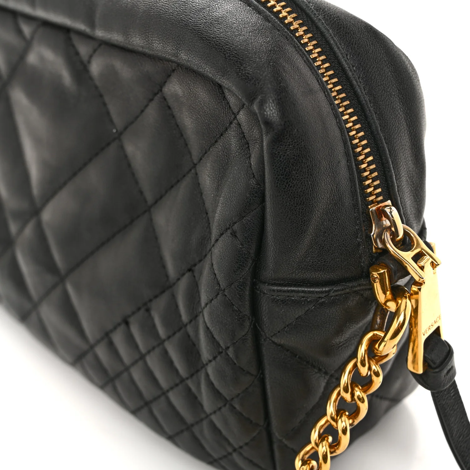Nappa Quilted Icon Printed Small Camera Bag Black - Image 11