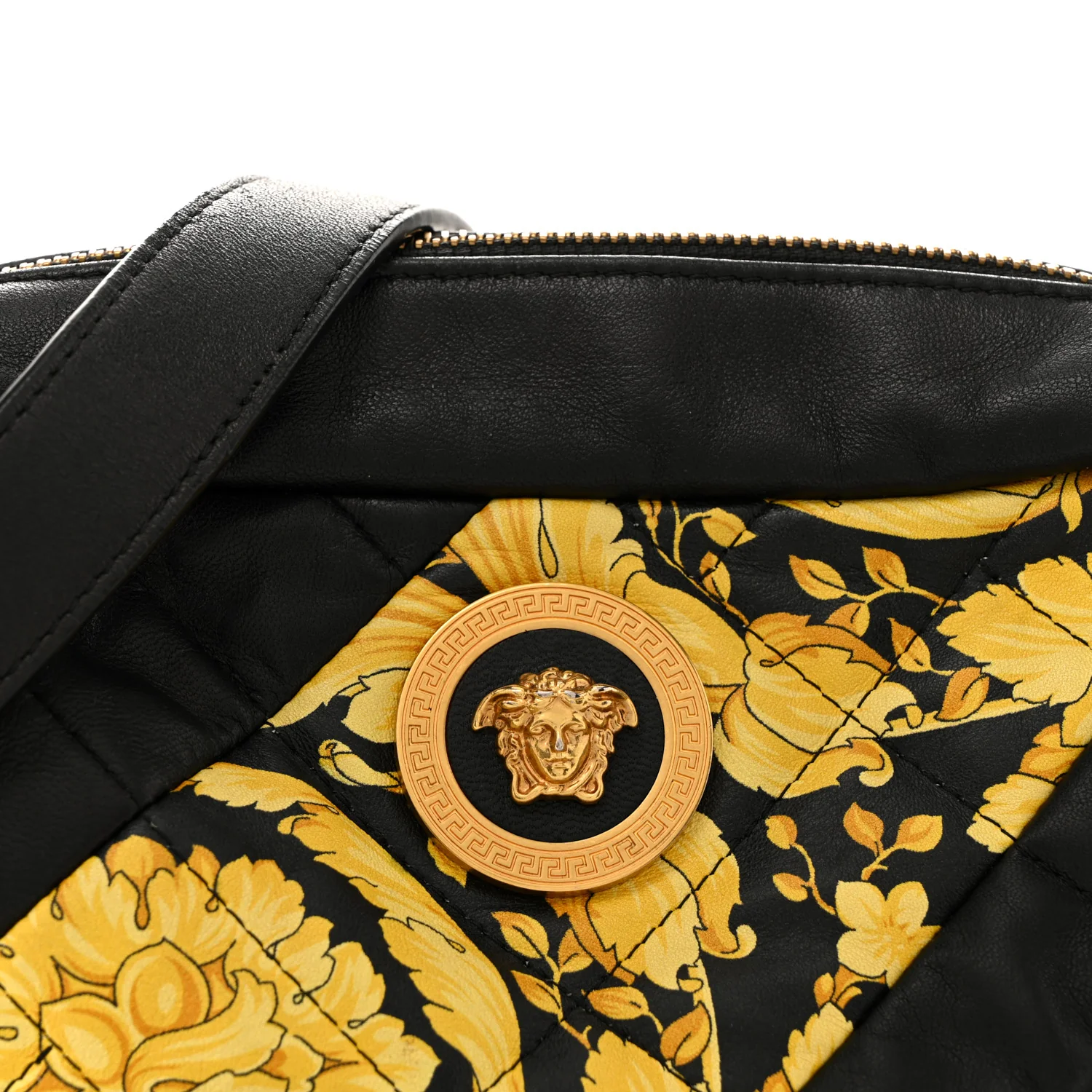 Nappa Quilted Icon Printed Small Camera Bag Black - Image 8