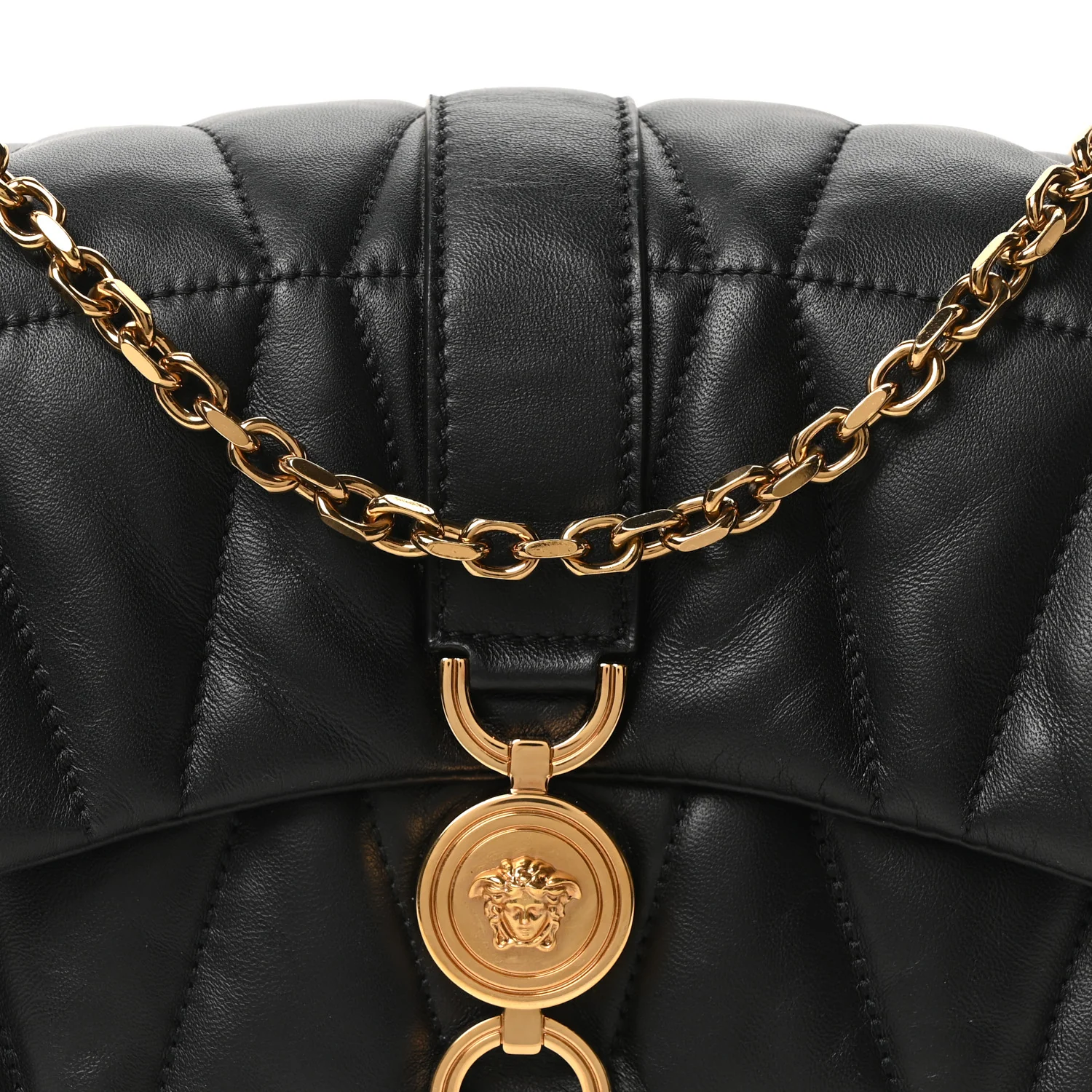 Nappa Quilted Kleio Shoulder Bag Black - Image 8