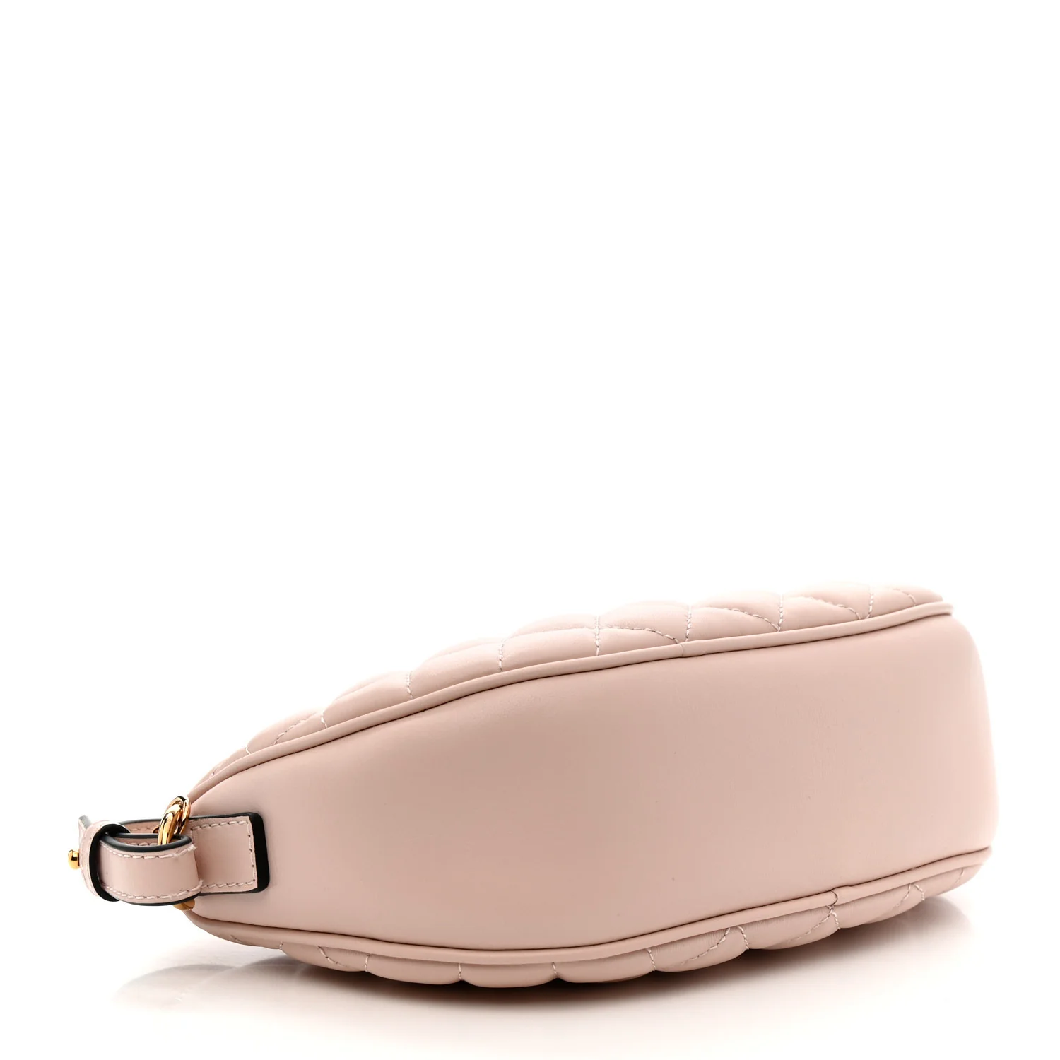 Nappa Quilted La Medusa Half Moon Crossbody Light Pink - Image 4