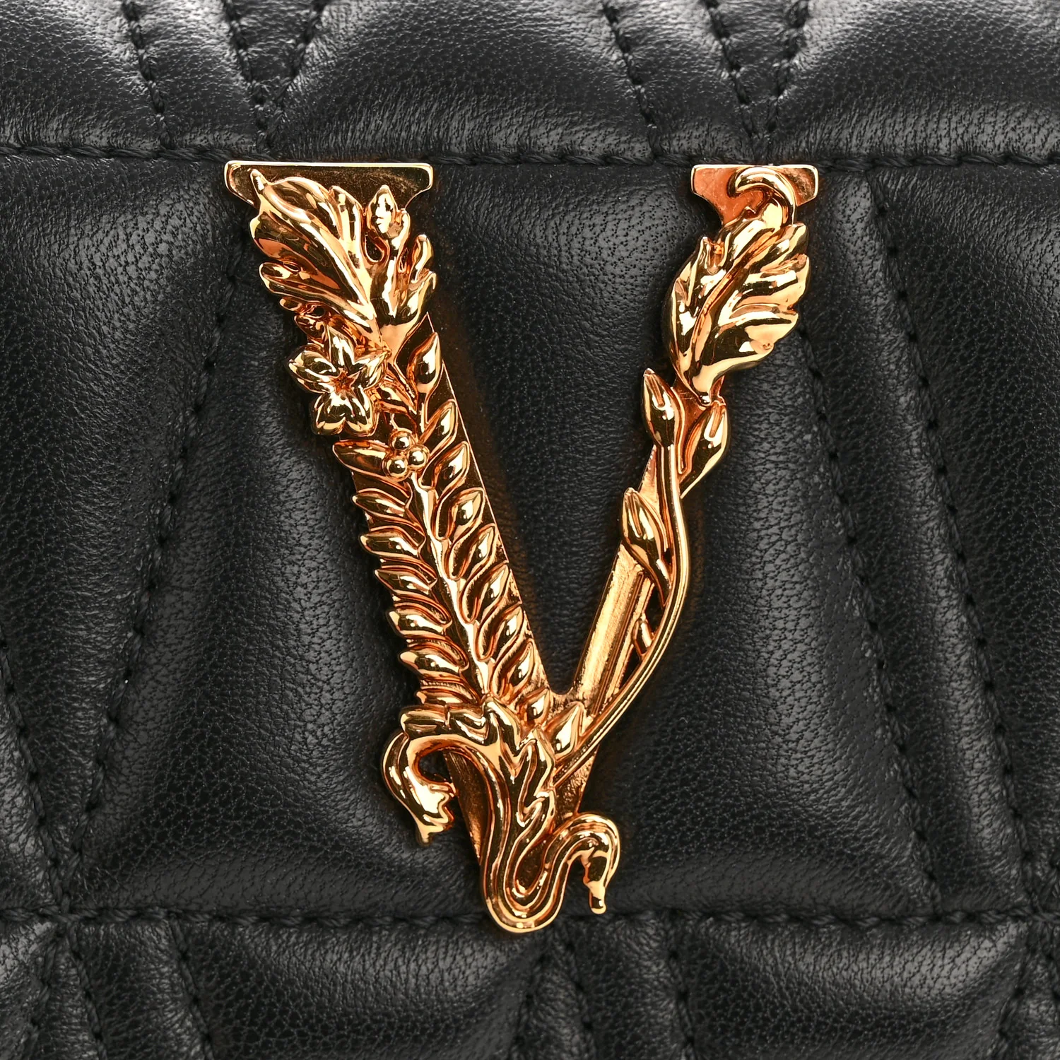 Nappa Quilted Virtus Evening Bag Black - Image 10