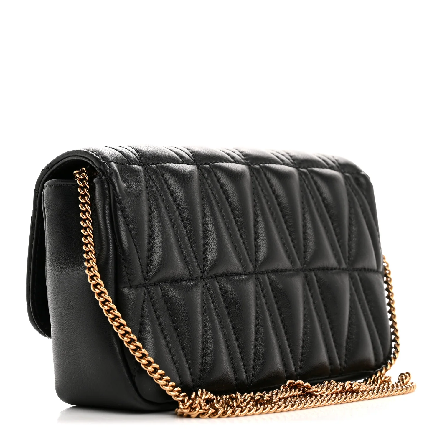 Nappa Quilted Virtus Evening Bag Black - Image 3