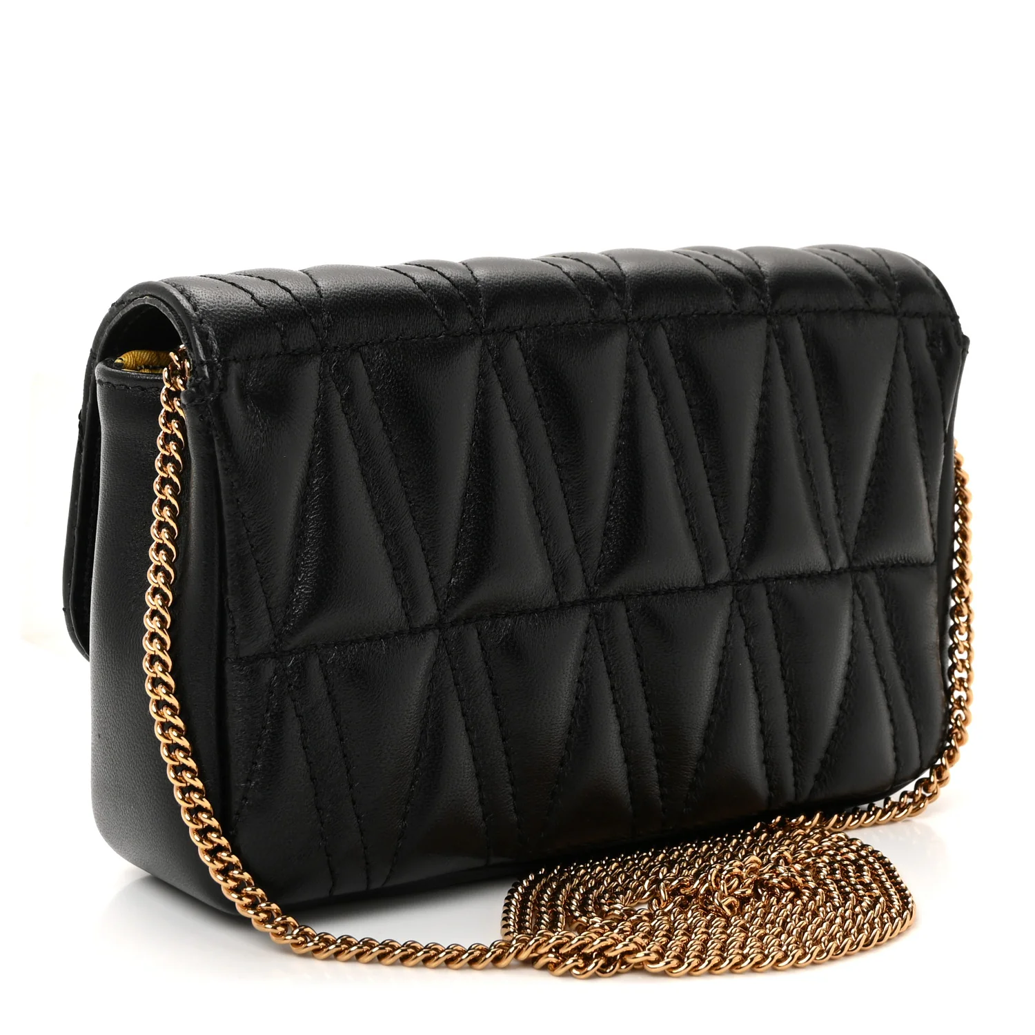 Nappa Quilted Virtus Evening Bag Black - Image 3