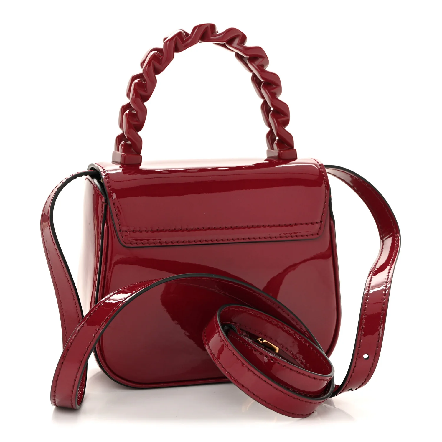 Patent Mini La Medusa Bag Claret - Image 3