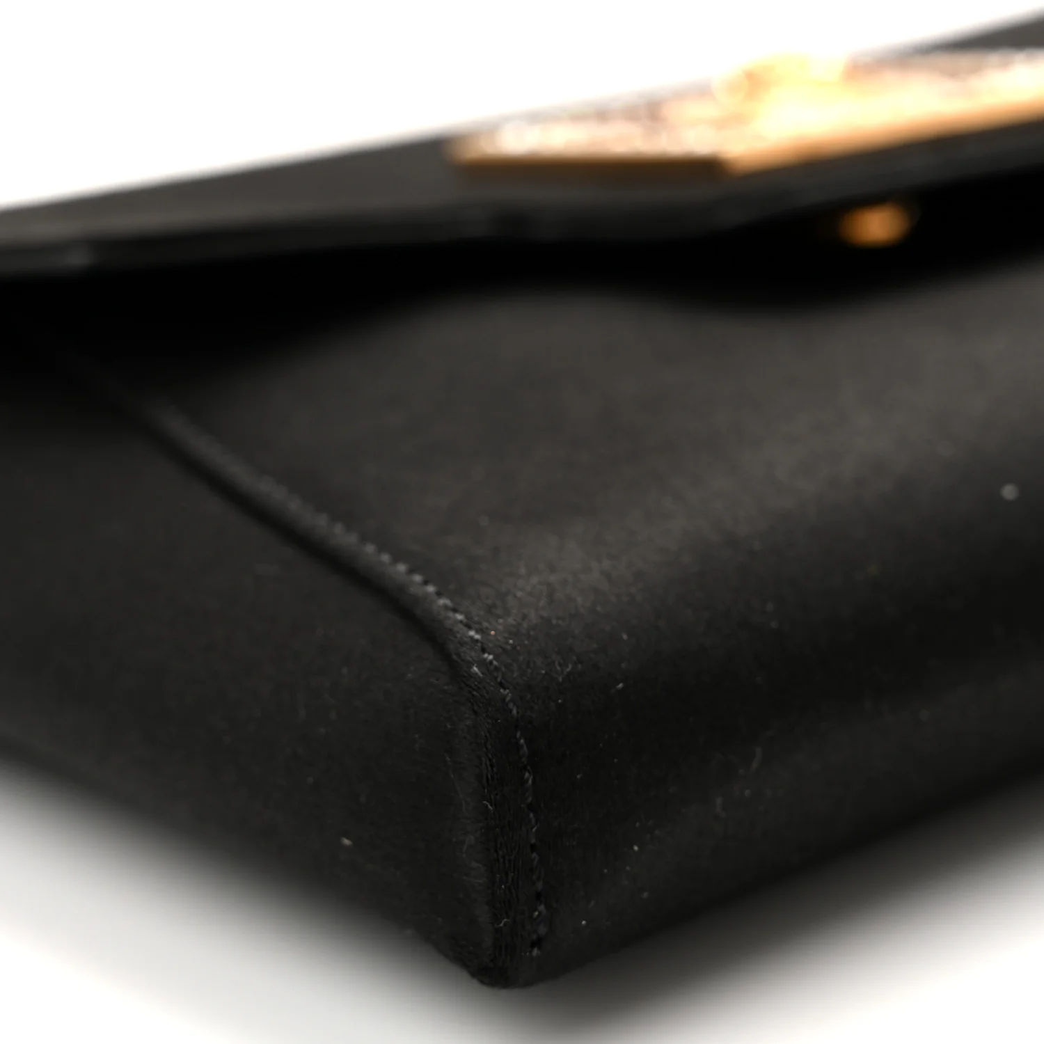 Satin Crystal La Medusa Pouch On Chain Black - Image 8