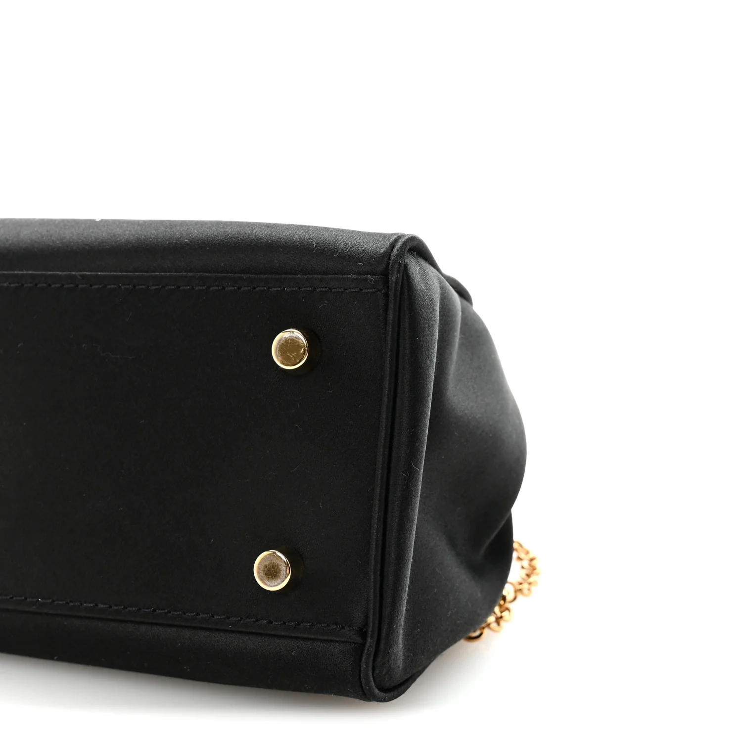 Satin Crystal Medusa 95 Plaque Bag Black - Image 9