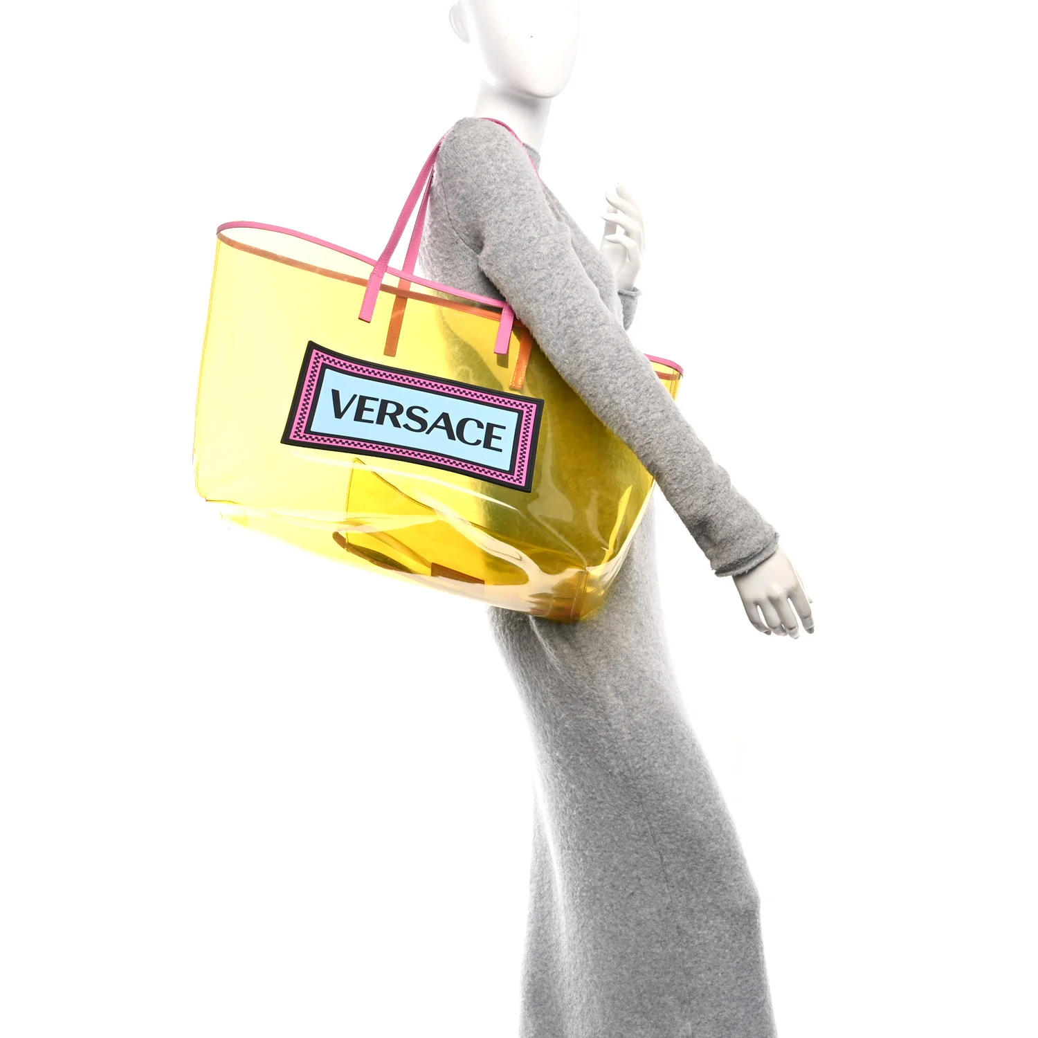 Vinyl Calfskin 90s Logo Tote Yellow - Image 2