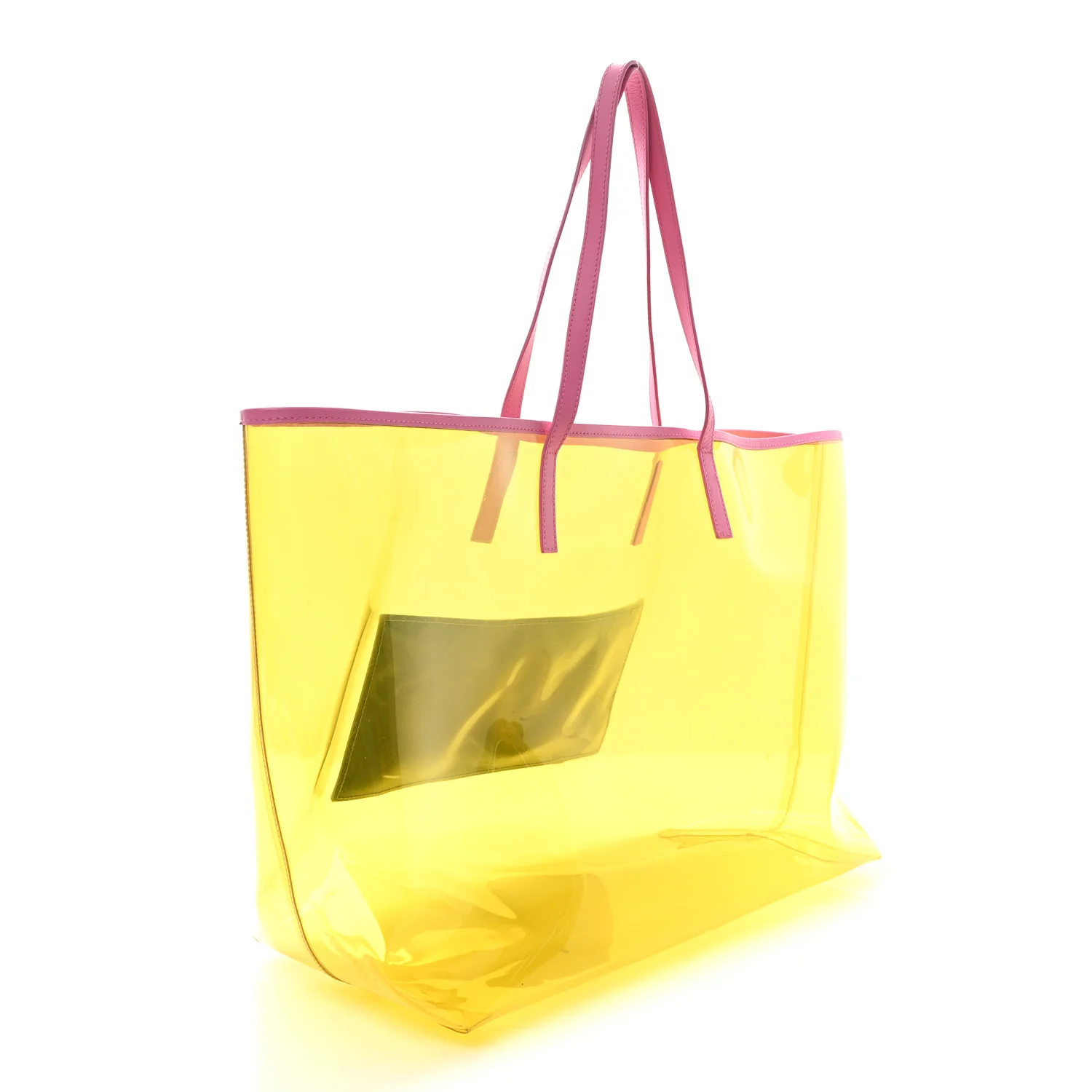 Vinyl Calfskin 90s Logo Tote Yellow - Image 4