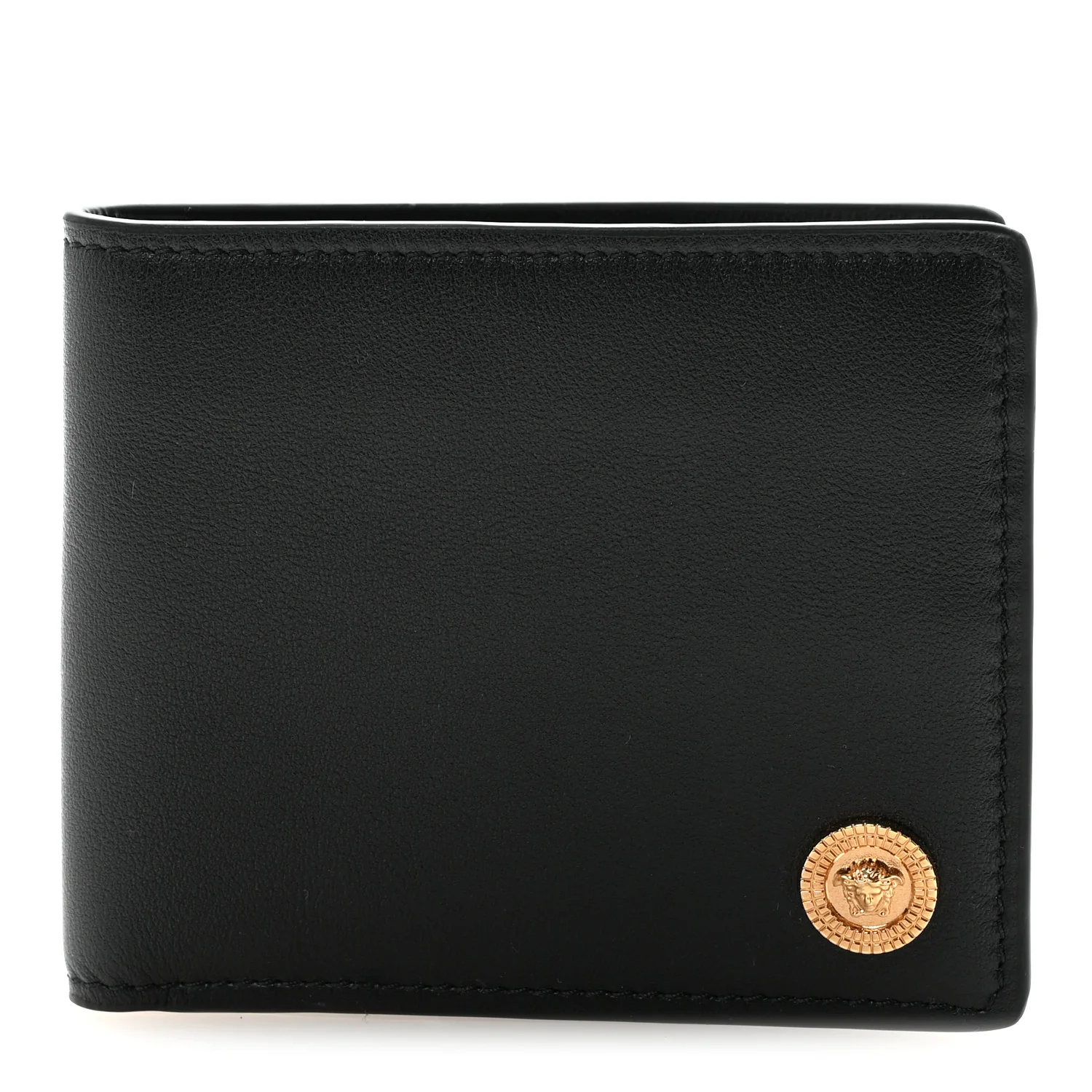 Vitello Medusa Bi-Fold Wallet Black