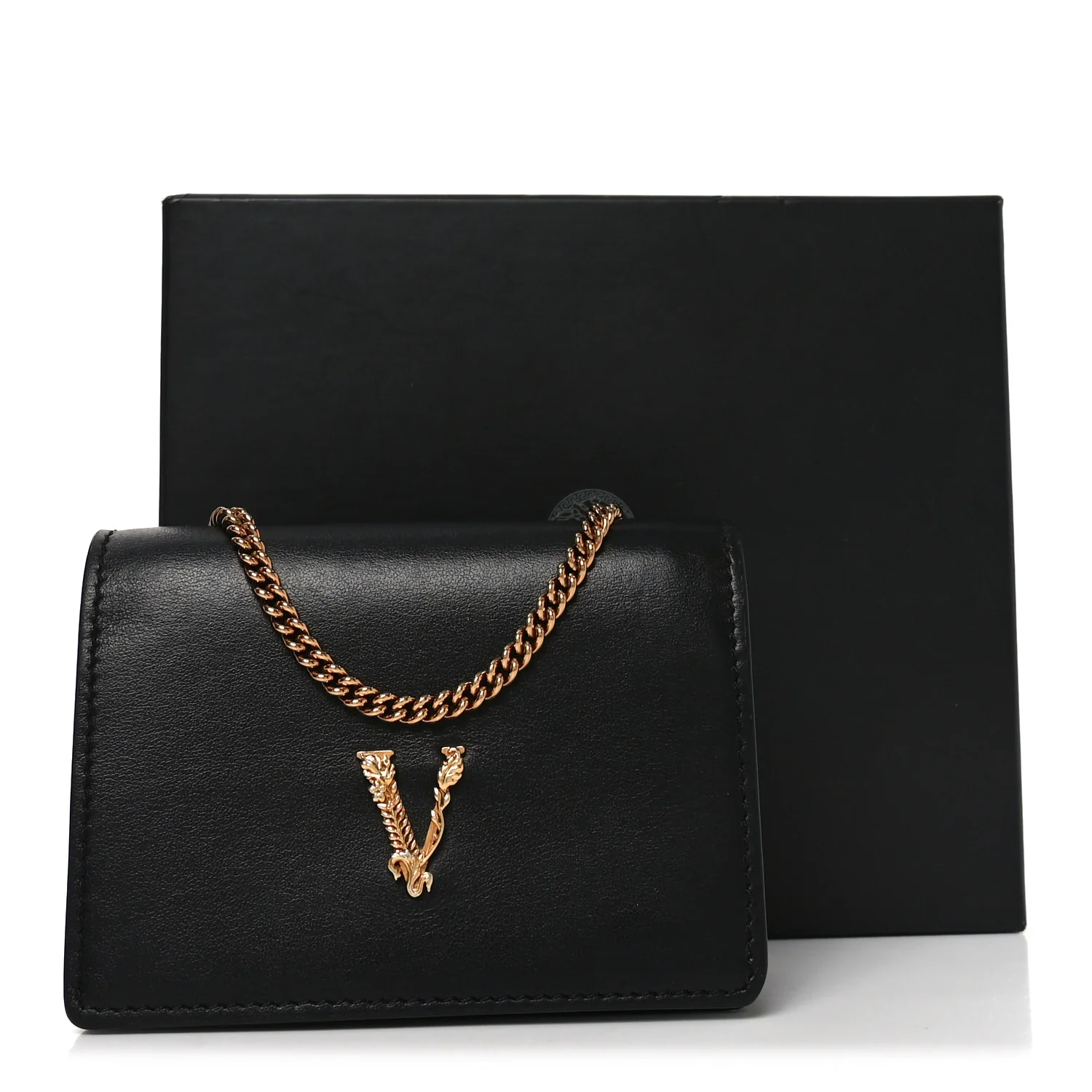 Vitello Mini Virtus Chain Clutch Black - Image 9